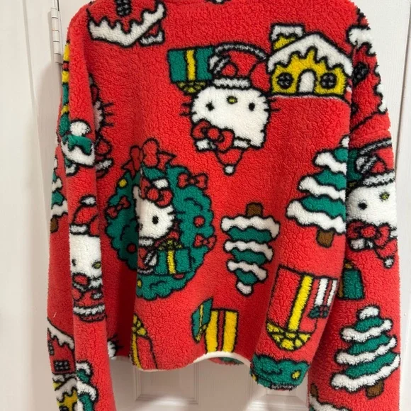 Hello Kitty Festive Red and Green Puffer Jacket - Picture 5 of 6